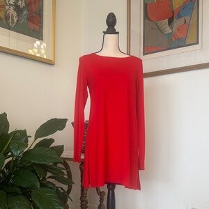 Eileen Fisher Red Long Sleeve Tunic